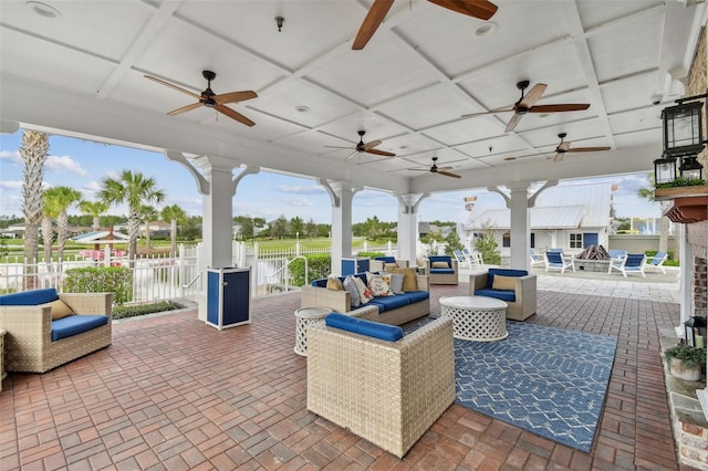 view of patio / terrace with an outdoor living space