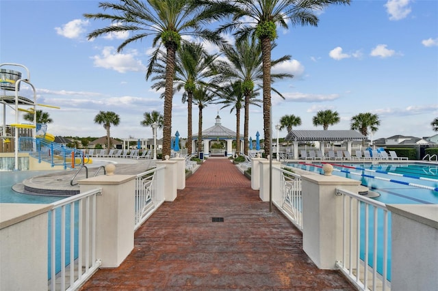 view of patio / terrace with a gazebo