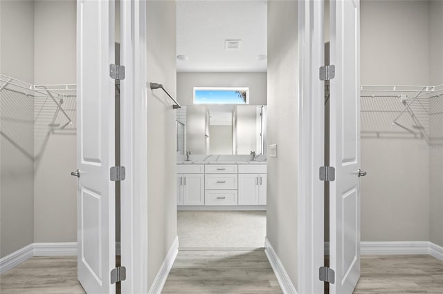3883 Dominic St, North Port, FL 34288 - spacious closet featuring a sink and light wood-type flooring