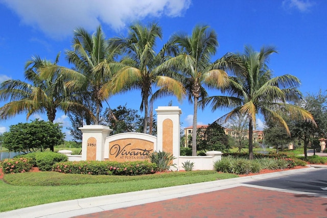 view of community sign