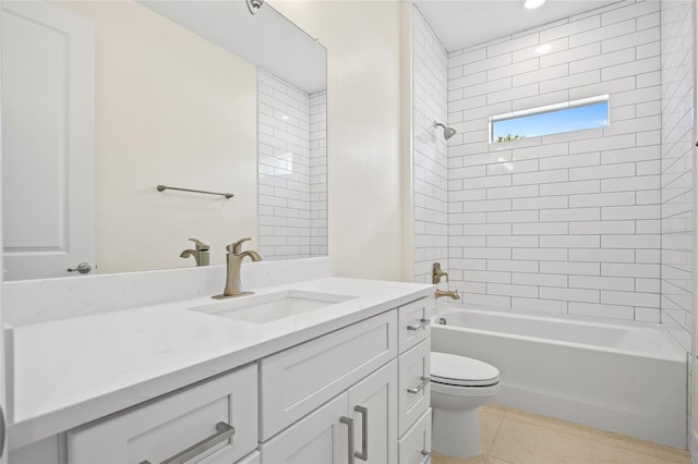1415 Nackman Rd, North Port, FL 34288 - full bath with vanity, toilet, bathtub / shower combination, and tile patterned flooring