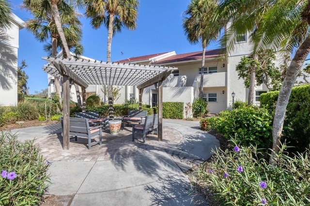 view of patio with a pergola