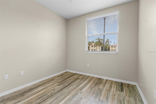 empty room featuring light hardwood / wood-style flooring