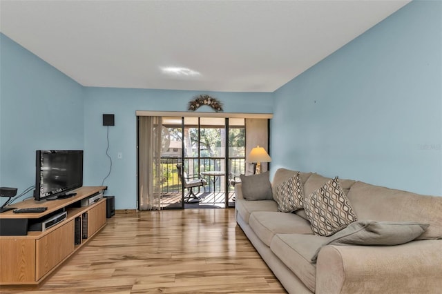 living room featuring light hardwood / wood-style flooring