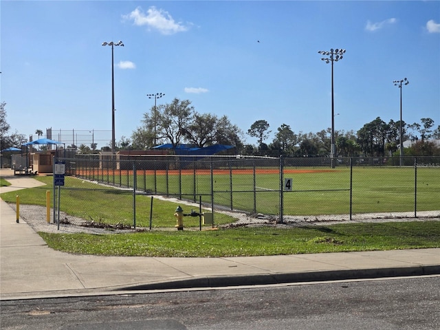 view of community featuring a lawn