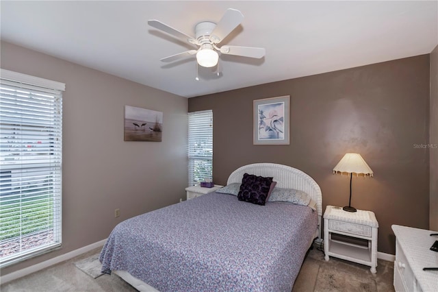 bedroom featuring ceiling fan