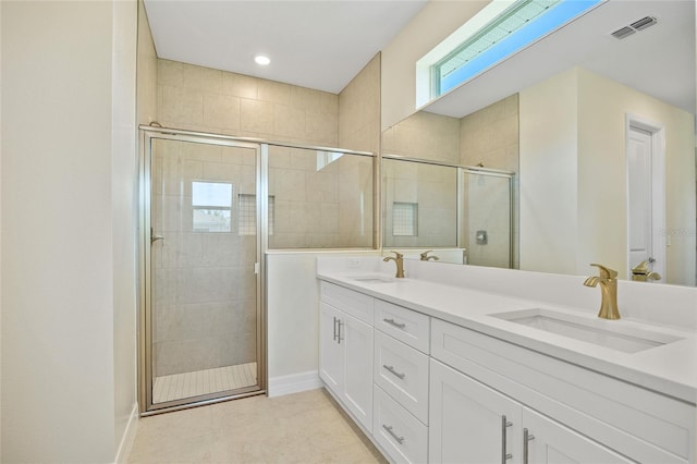 1293 Preston St, Port Charlotte, FL 33952 - full bath with double vanity and a shower stall