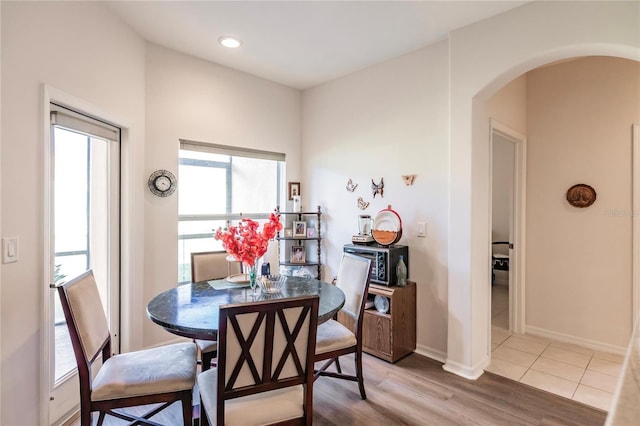 dining area featuring hardwood / wood-style flooring