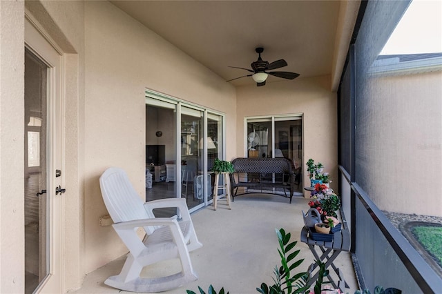 view of patio / terrace with ceiling fan