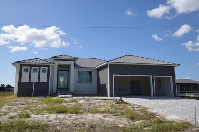 view of prairie-style home