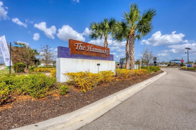 view of community sign