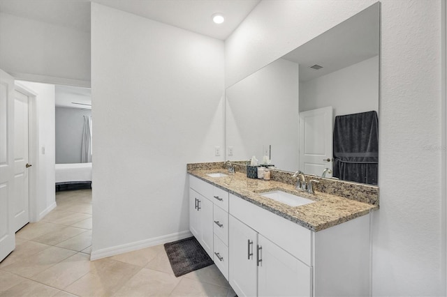 bathroom featuring vanity and tile patterned floors