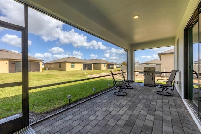 view of unfurnished sunroom