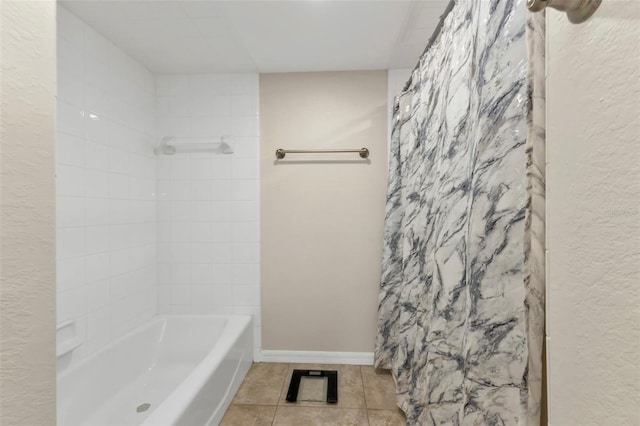 bathroom with tile patterned flooring