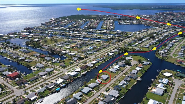 554 Lindley Ter, Port Charlotte, FL 33952 - aerial overview of property's location with a large body of water and nearby suburban area