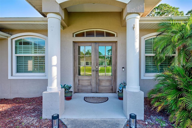 doorway to property with french doors