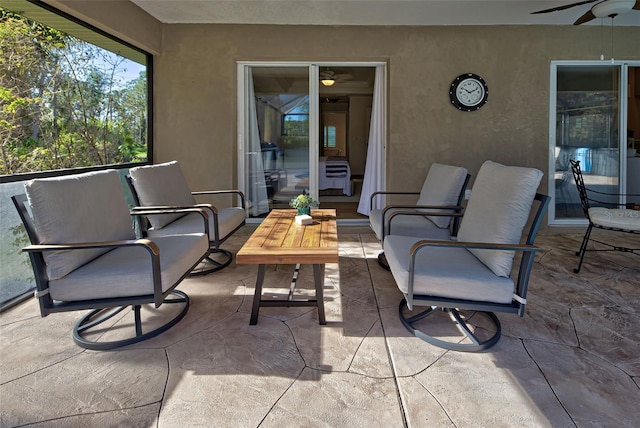 view of patio / terrace with ceiling fan