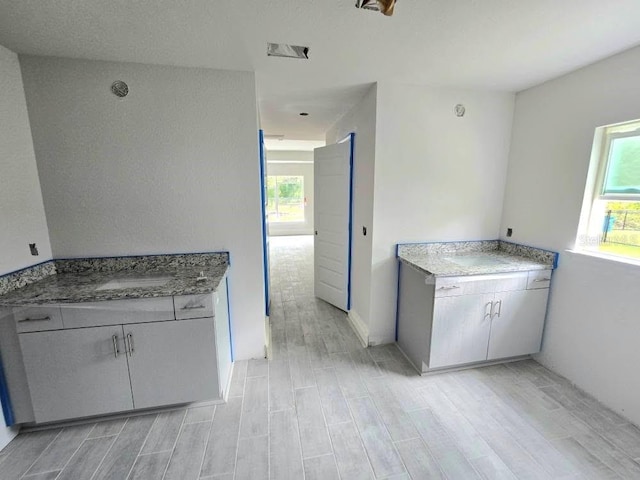 kitchen with wood finish floors and a wealth of natural light