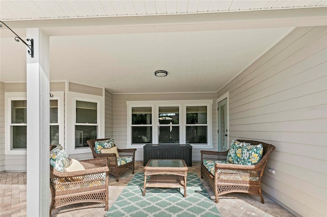 view of patio with an outdoor hangout area