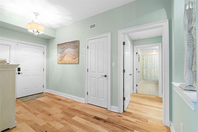 entrance foyer featuring light hardwood / wood-style flooring