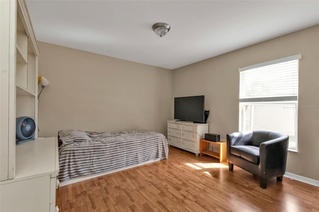 bedroom featuring light hardwood / wood-style floors