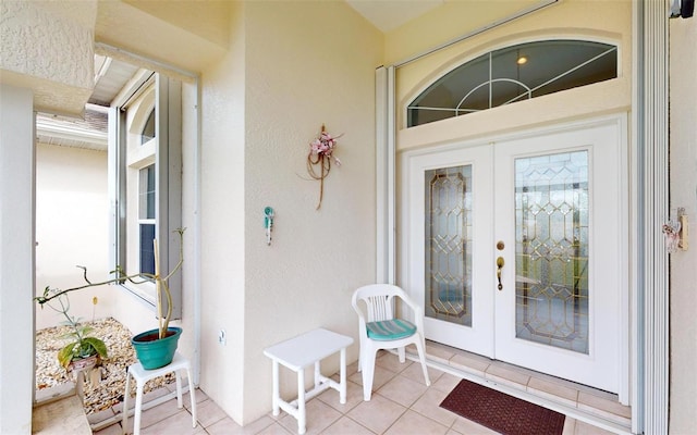 view of exterior entry with french doors