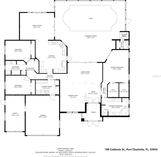 198 Coblentz St, Port Charlotte, FL 33954 - room layout