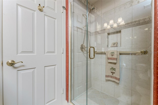 bathroom featuring walk in shower