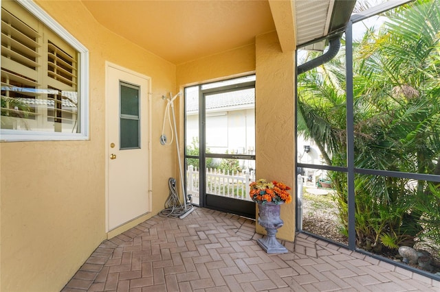 view of unfurnished sunroom