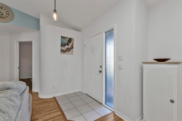 entryway with light wood-type flooring