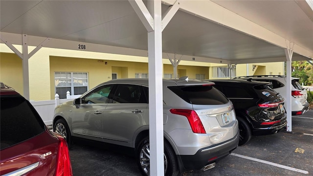 view of car parking with a carport