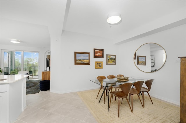 view of tiled dining room