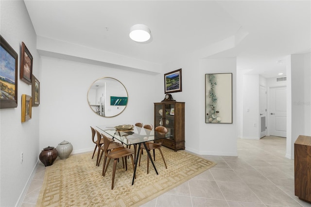 view of tiled dining room