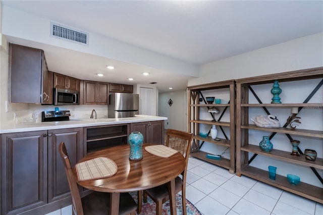 view of tiled dining space