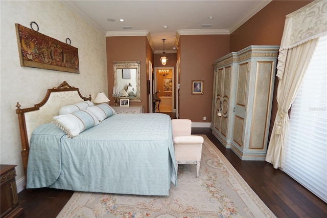 3507 Terin Ct, Punta Gorda, FL 33950 - bedroom featuring dark wood finished floors, crown molding, and recessed lighting