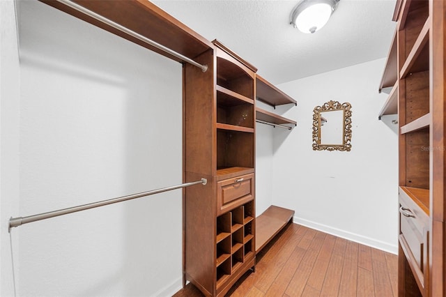 spacious closet with hardwood / wood-style floors