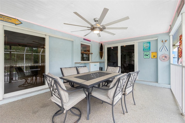 view of patio / terrace with ceiling fan