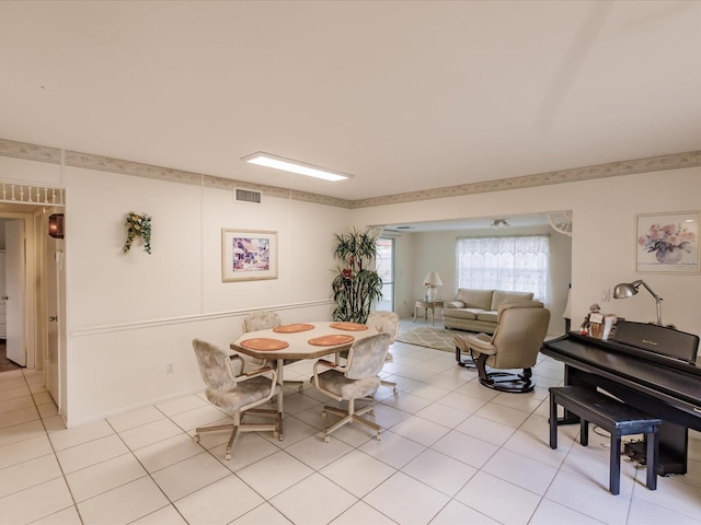 view of tiled dining area