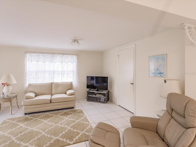 view of tiled living room