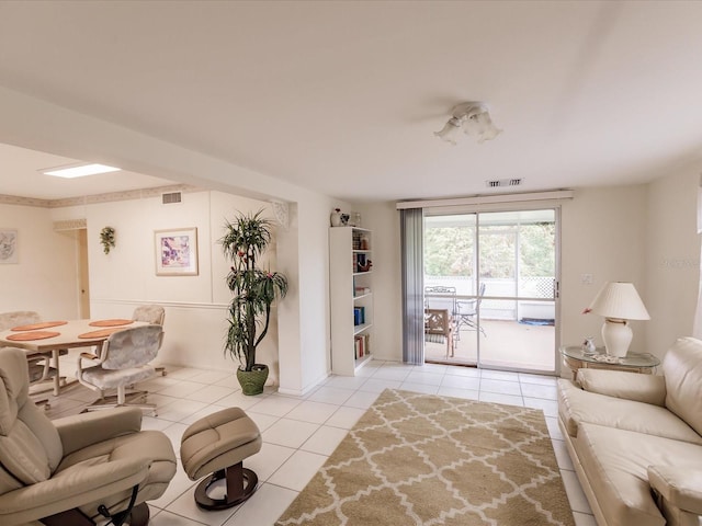 view of tiled living room