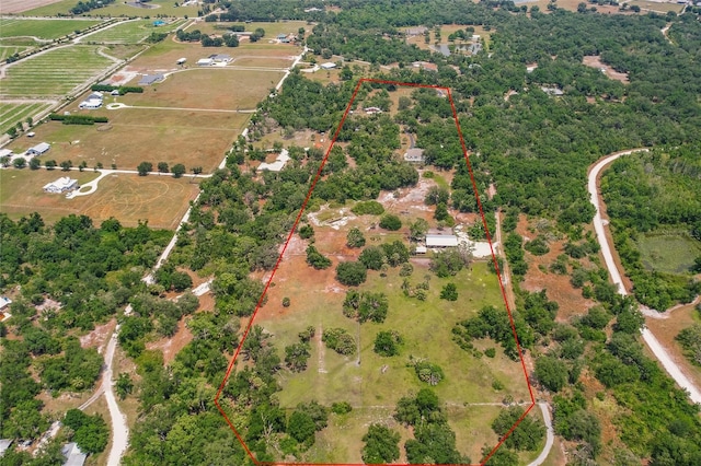 drone / aerial view featuring a rural view