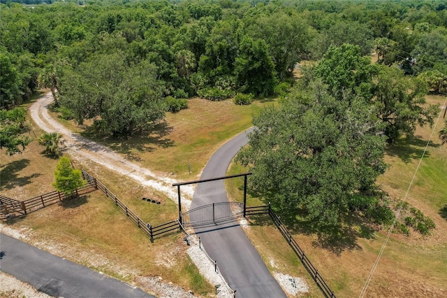 aerial view featuring a rural view