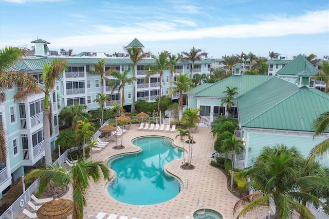 view of pool with a patio