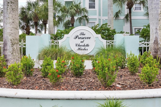 view of community sign