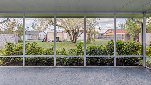 view of unfurnished sunroom