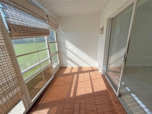 view of unfurnished sunroom