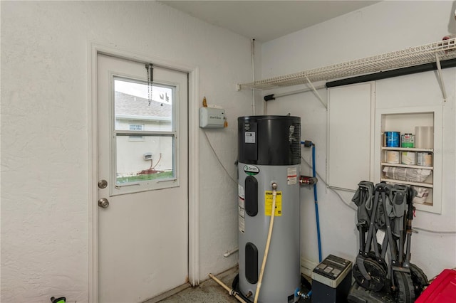 utility room with heat pump water heater