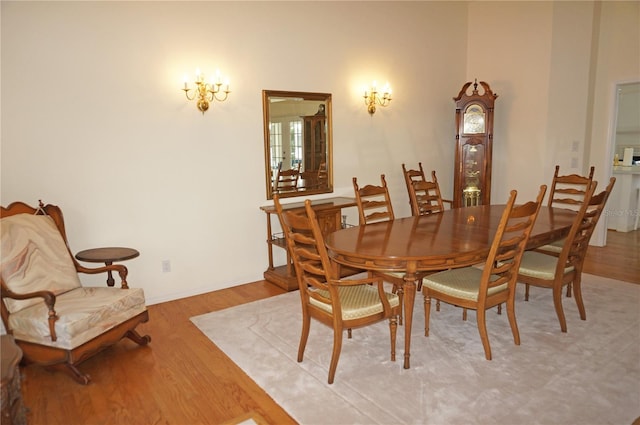 dining room with wood-type flooring