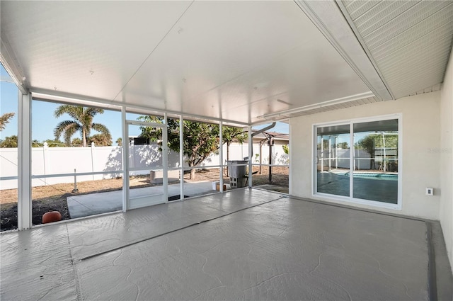 view of unfurnished sunroom