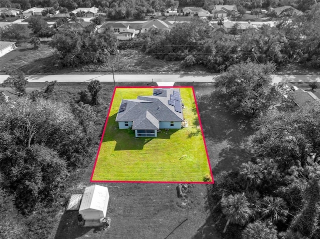 4340 Adolph Ave, North Port, FL 34288 - aerial perspective of suburban area with property parcel outlined